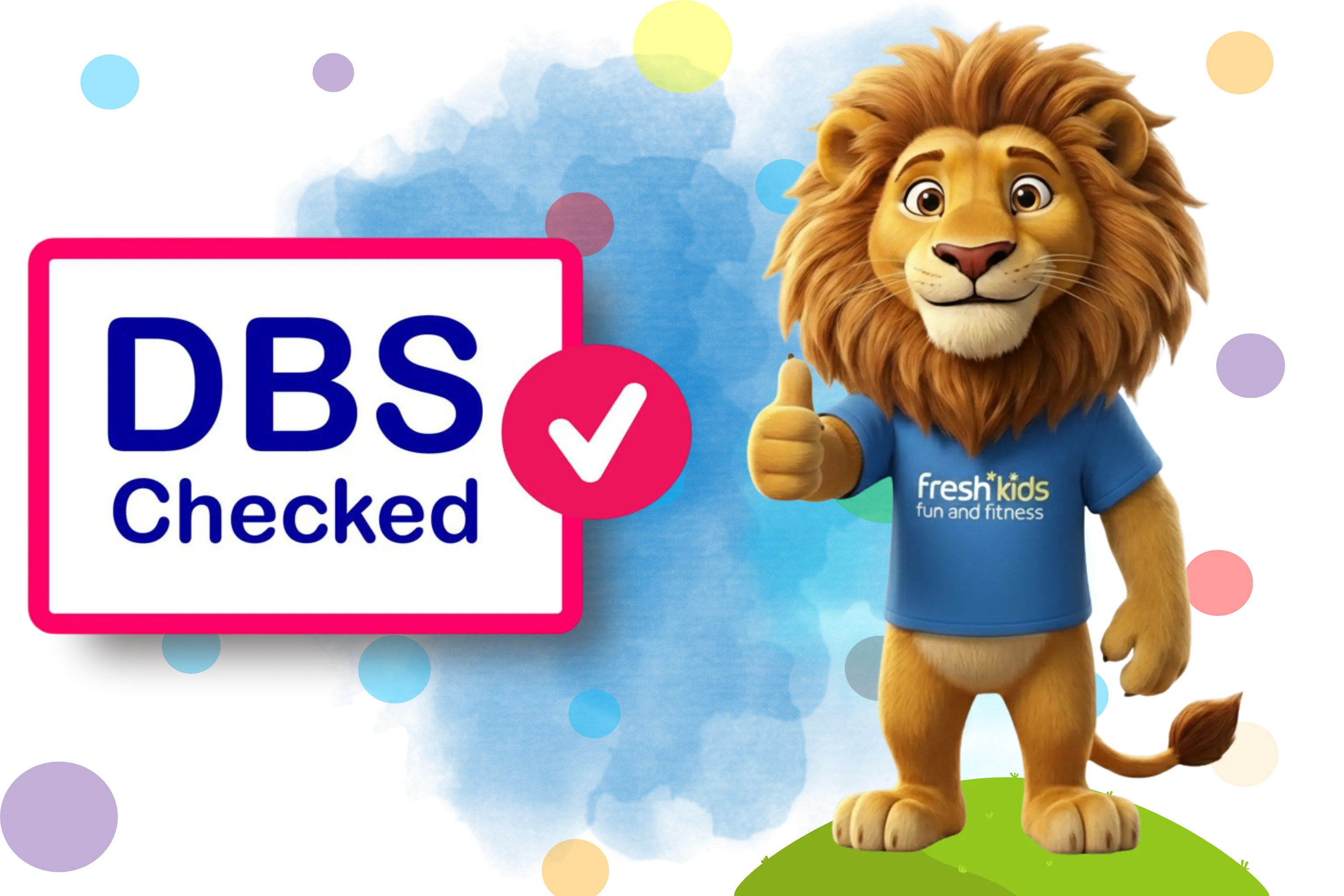 Lenny the Lion with DBS checked badge